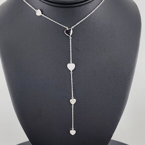 Sterling Silver 925 Multi Hearts Necklace – Romantic Linked Heart Design - Picture 2 of 9